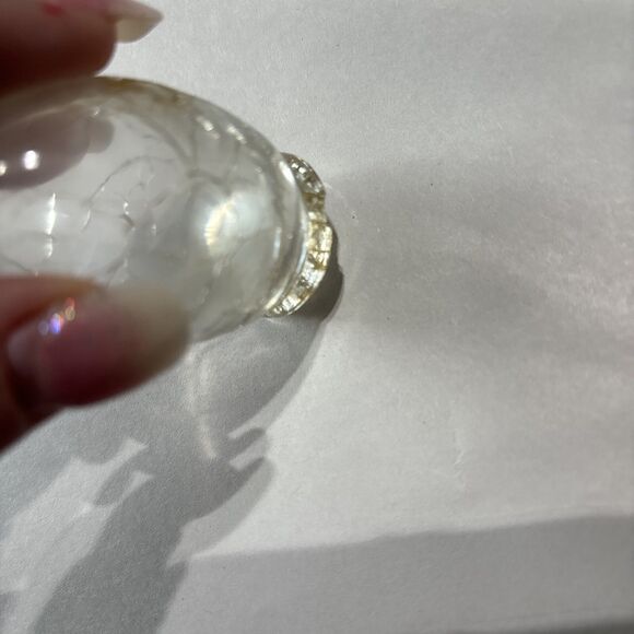 Vintage Crackle Glass Salt and Pepper Silver Top - Picture 6 of 6